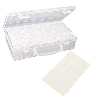 MDEOOSKY 64 Slots Plastic Gem Storage Box, DIY Clear Bead