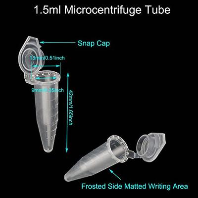 1.5ml Microcentrifuge Tubes with Snap Cap, Polypropylene Graduated