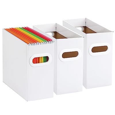 Huolewa New Collapsible File Storage Organizer Box, Decorative Linen Office  Document Storage Bins, Hanging Filing Organization Boxes for Letter/Legal