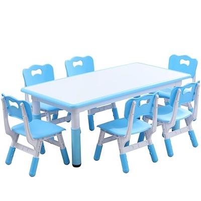 JIAOQIU Kids Table and Chairs, Kids Table (4 Chairs) Kids Table