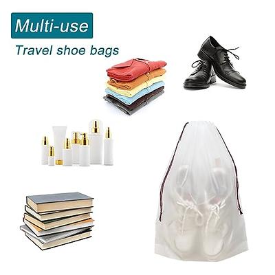 APQ Clear Drawstring Bags 10 x 14, Pack of 50 Travel Shoe Bags for  Packing, 2 mil Drawstring Gift Bags, Waterproof Travel Shoe Bag, Shoe Bags  for