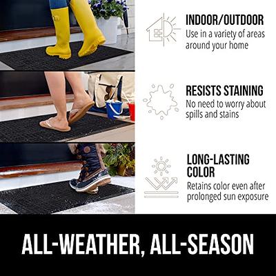 Gorilla Grip Original Durable Natural Rubber Door Mat, 29x17, Heavy Duty Doormat, Indoor Outdoor, Waterproof, Easy Clean, Low-Profile Mats for Entry