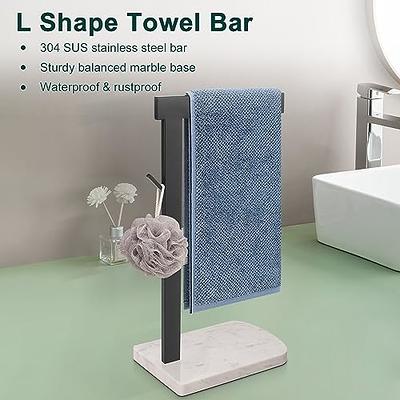 Hand Towel Holder Stand for Bathroom Vanity Countertop Matte Black T-Shape  Towel Bar Rack Stand Towel Bar for Bathroom Kitchen