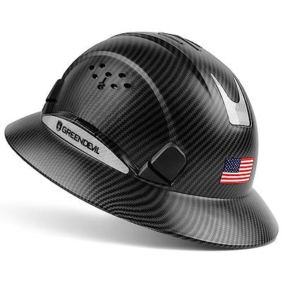 Full Brim Hard Hats Construction OSHA Approved Vented Safety Helmet Hard Hat,  Cascos De Construccion Work Hardhat for Men/Women Custom Carbon Design 6  Point Ratcheting with Chin Strap (Solid White) - Yahoo