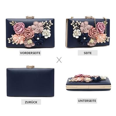 Suhatjia Evening Clutch Purse Rhinestone Clutch Purses for Women,Party Pearl Purses for Women Evening Weddings