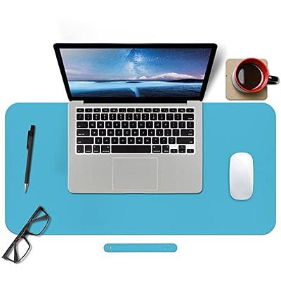 K KNODEL Desk Mat, Mouse Pad, Desk Pad, Waterproof Desk Mat for Desktop, Leather  Desk Pad for Keyboard and Mouse, Desk Pad Protector for Office and Home  (Dark Blue, 35.4 x 17) 