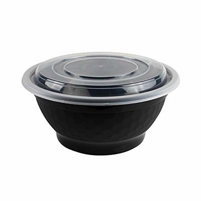 Comfy Package [50 Sets - 32 oz.] Plastic Salad Bowls To-Go with Airtight Lids, Containers