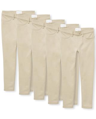 The Children's Place Girls Uniform Ponte Knit Pull On Jeggings 5-Pack, Size 16, Tan