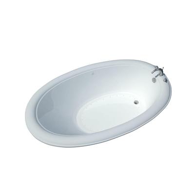 Laurel Mountain Warren ll 36-in x 72-in White Acrylic Oval Drop-In Air Bath  (Front Center Drain) in the Bathtubs department at