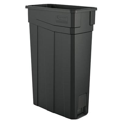 Lavex 23 Gallon Red Slim Rectangular Trash Can with Drop Shot Lid