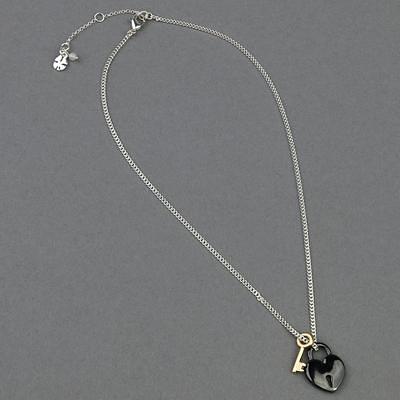 Silver Heart Lock Pendant Necklace For Women