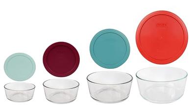 Glass Food Storage Containers with Lids for Pyrex Meal Prep (8-Piece Round  Set)