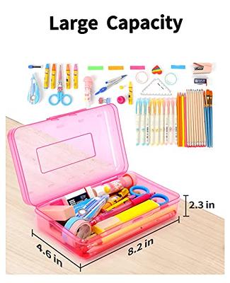 Mr. Pen- Pencil Box, 3 Pack, Assorted Colors, Plastic Crayon Box, Pencil  Cases, Clear Pencil Case, Plastic Pencil Case