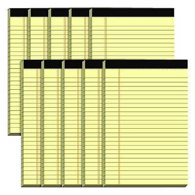 Yellow Note Pads 5 x 8, College Ruled, 10 Pack, 500 Sheets, Well-Made Legal  Pads