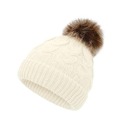 Zando Baby Infant Winter Hat Knit Thick Baby Girl Hats Warm Pom Pom Newborn Hats  beanies