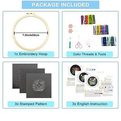 Nuberlic 3 Pack Funny Embroidery Kit, Handmade Cross Stitch Starter Kit  Embroidery Kit for Beginners Adults
