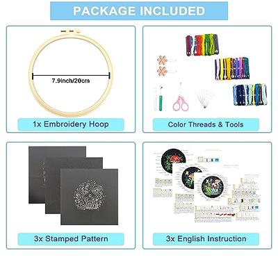 KomoDomo Starter Embroidery Kit for Adults Learn to Embroider Kit Adult  Beginner Cross Stitch Kits for Adults Embroidery Stitches Practice Kit  Needle