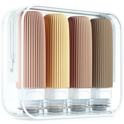 4Pcs Silicone Travel Bottles for Toiletries, 3oz Tsa Approved Travel Size  Containers BPA Free Leak Proof Travel Tubes Refillable Liquid Travel  Accessories with Clear Toiletry Bag