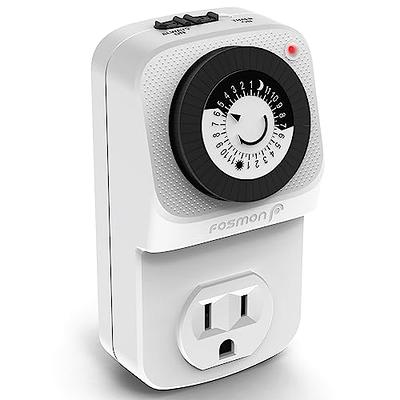 DEWENWILS 24-Hour Cycle Plug-in Mechanical Timers, Outlet Timer Indoor,  Programmable Timer for Electrical Outlets, 30-Minute Intervals, for  Christmas