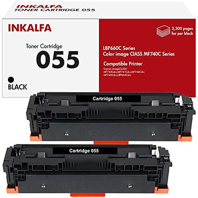 055 055H Black Toner Cartridge 2 Pack Compatible Replacement for