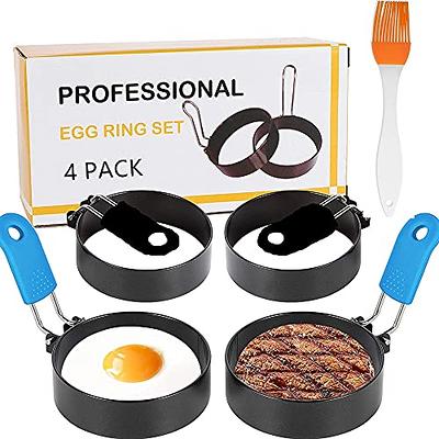 Egg Rings, Round Egg Ring Set With Anti-scald Handle For Frying Or