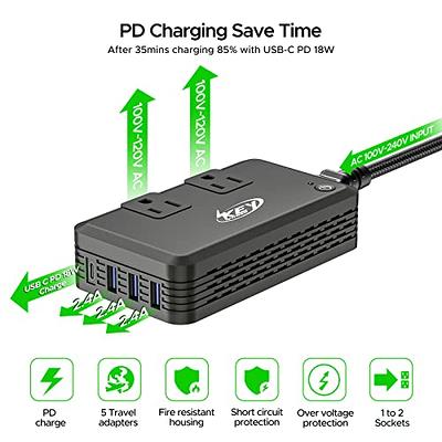 230-Watt Step Down 220V to 110V Voltage Converter & International Travel  Adapter/Power Converter with USB-C Port 18W - [Use for USA Appliance  Overseas in Europe, AU, UK, Ireland, etc.] - Yahoo Shopping