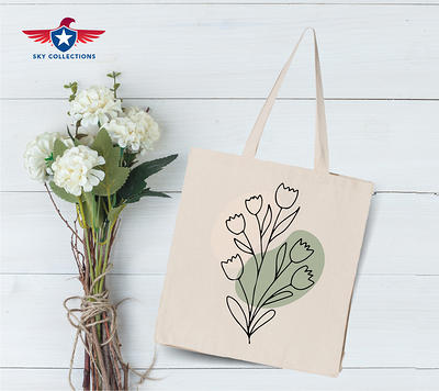 Flowers Tote Bag Wildflower Cute Tote Bag Botanical Floral 