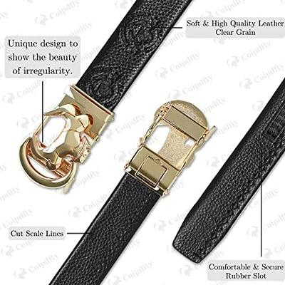Coipdfty Mens Belt Leather, Ratchet Belt for Men with Slided
