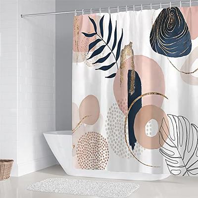 FZDHHY Abstract Mid Century Shower Curtain Set Floral Plant