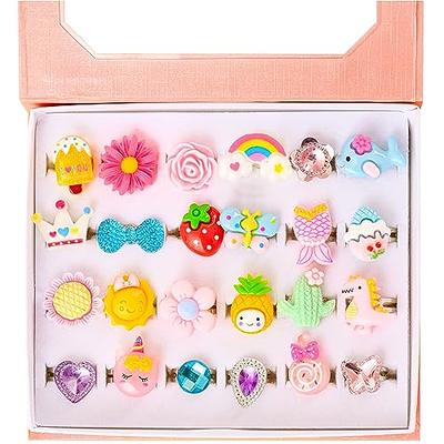 Nutty Toys Little Girl Jewel Rings, 24 Adjustable Kids' Dress Up