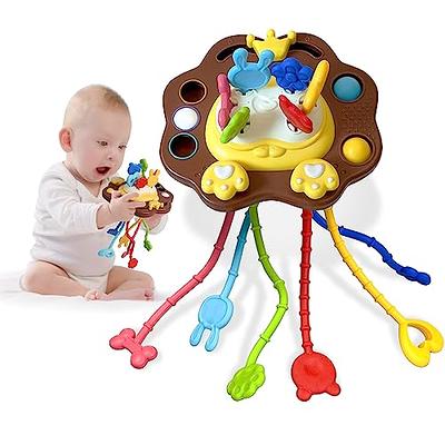 Oueyes Montessori Toys for Babies 6-12 Months Baby Sensory Toys Teething  Toys 12-18 Months Pull String Activity Toys Sensory Toys for Toddlers 1-3