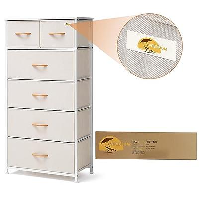 4-Tier Tall Closet Dresser with Drawers - Clothes Organizer and Small  Fabric Storage for Bedroom (Beige)