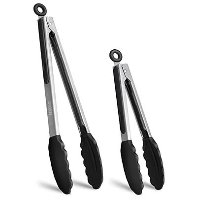 EEKEDO Kitchen Tongs, Stainless Steel Silicone Tongs for Cooking 600ºF High  Heat-Resistant BBQ Grilling Locking Tongs, Set of 2-9 and 12 - Yahoo  Shopping