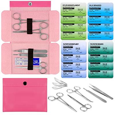 Ultrassist Suture Kit for Suture Training, Silicone Stitching Pad with Durable Embedded Mesh, Includes Suture Tools Kit & Various Suture Threads and