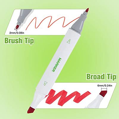 FIXSMITH Dual Brush Marker Pens - 24 Colored Art Markers, Fine Point &  Brush Tip Water Based Markers, for Kids Adult Coloring Books Bullet  Journals