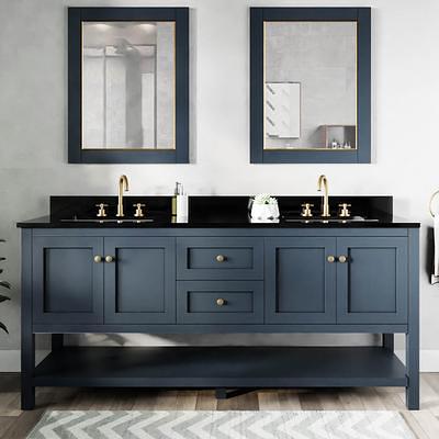 Cora 48 inch Solid Oak Bathroom Vanity with Rectangular Undermount Sink - Navy by Randolph Morris RMAST-48NB-SQB