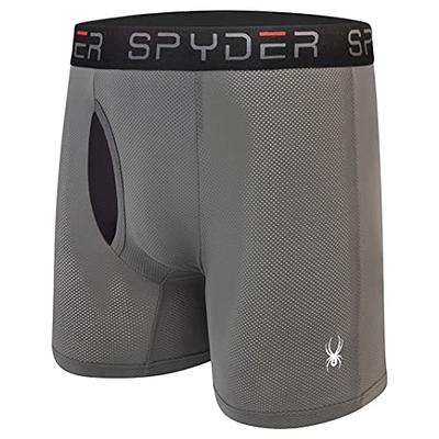 Spyder Performance Mesh Mens Boxer Briefs Sports Underwear 3 Pack/Fly Front  (Medium, Blue/Light Grey/Grey) - Yahoo Shopping