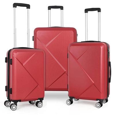 Aoibox Lightweight Hardshell Luggage Sets with Spinner Wheels Suitcase, 3  Piece (20 in., 24 in., and 28 in.), TSA Lock, Red SNMX4009 - The Home Depot