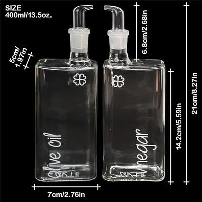 400ml Olive Oil Dispenser Bottle, Glass Oil and Vinegar Dispenser Set Oil  Container for Kitchen 