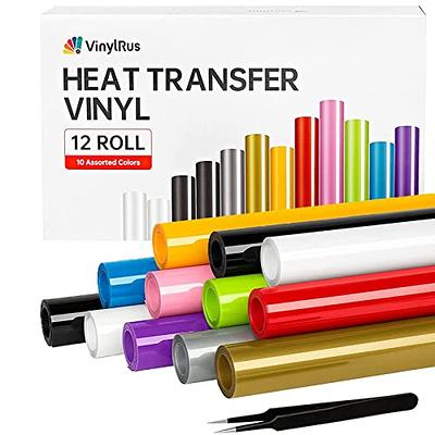 SISER Heat Transfer Vinyl, 12 x 15 Inch 12-Color x2 ROLL Starter Bundle  Plus Vinyl Wrap Toolkit Including Yellow Detailer Squeegee & 2X BlackFelt  Edges (24 Total Rolls 12 Color Bundle x2