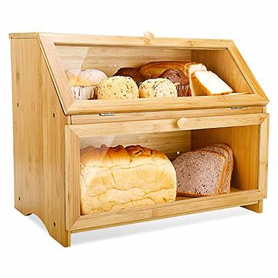 Bread Box Airtight Bread Storage Containers 2 Packs Stackable