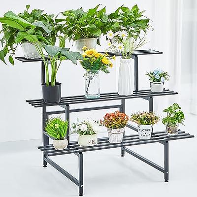 iDavosic.ly 10 Tier 12 Potted Metal Plant Stand for Indoor Outdoor