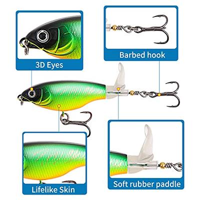 Topwater Fishing Lures Bass Lures with Floating Tractor Rotating Tail Barb  Treble Hooks Artificial Hard Bait Swimbait Lures Surface Crankbait for Bass  Trout Walleye Pike Musky (All 8 Pcs Kit) - Yahoo Shopping