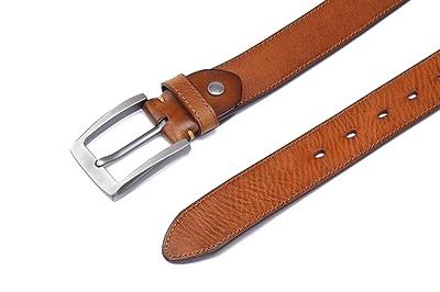 Buy KEECOW Men's 100% Italian Cow Leather Belt Men With Anti-Scratch  Buckle,Packed in a Box, Brown-1008, 34-38 at