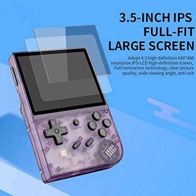  RG35XX H Retro Handheld Game Console , 3.5 Inch IPS Screen  Linux System Built-in 64G TF Card 5528 Games Support HDMI TV Output 5G WiFi  Bluetooth 4.2 (Transparent Purple) : Toys & Games