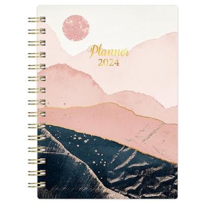 2024 Planner - 2024 Planner Weekly and Monthly, Jan. 2024 - Dec. 2024, 6.4  x 8.4, 2024 Planner Spiral Bound with Tabs, Inner Pocket