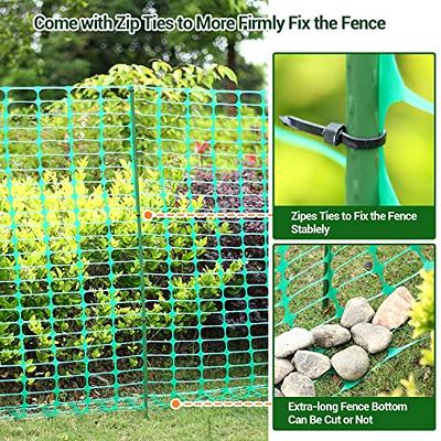 Fencer Wire 4 ft. x 100 ft. Outdoor Snow Fence, Plastic Safety Mesh, Temporary Garden Netting for Poultry, Green