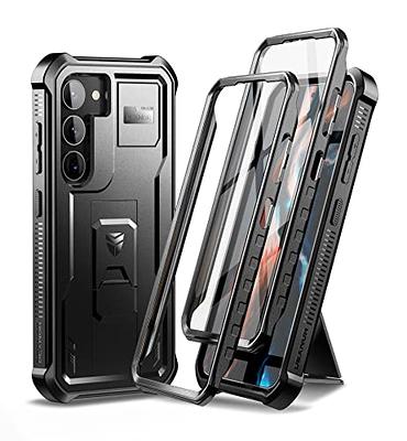 DEERLAMN for Samsung Galaxy S23 Ultra Case with Slide Camera Cover,Built-in  Rotated Ring Kickstand [Full Camera Protection] [Military Grade] Heavy