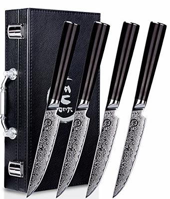 Japanese Steak Knife Set, 5 Inch Serrated Steak Knives