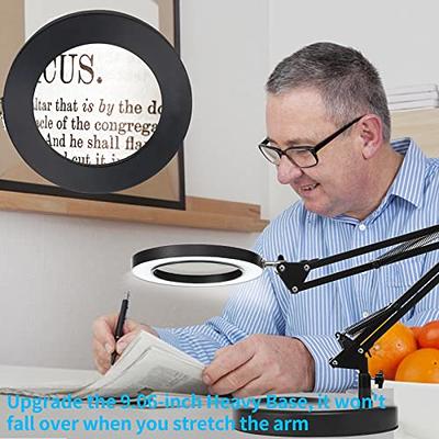 10X Magnifying Glass with Light and Stand, KUVRS 2200 Lumen Infinite Color  Temperature Stepless Dimming Magnifying Lamp, Head Dimmer Adjustable Swing